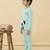 Boys cotton sea green panda hugs printed nightsuit
