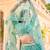 Turquoise net wedding wear lehenga choli set with embroidery & sequin work