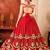Awesome Red Embroidered Georgette Wedding Wear Lehenga Choli