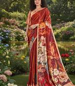 multicolor premium printed saree with blouse