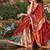 Red premium printed saree with blouse