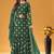 green faux georgette embroidered sequins & mirror work palazzo suit
