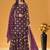 purple faux georgette embroidered sequins & mirror work palazzo suit
