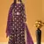 purple faux georgette embroidered sequins & mirror work palazzo suit