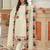 cream faux georgette embroidered sequins & mirror work palazzo suit