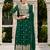 d green faux georgette embroidered sequins & mirror work palazzo suit