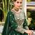 d green faux georgette embroidered sequins & mirror work palazzo suit