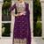 purple faux georgette embroidered sequins & mirror work palazzo suit