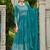 blue faux georgette embroidered sequins & mirror work palazzo suit