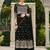 black faux georgette embroidered sequins & mirror work palazzo suit