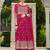 red faux georgette embroidered sequins & mirror work palazzo suit