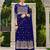 navy faux georgette embroidered sequins & mirror work palazzo suit