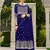 navy faux georgette embroidered sequins & mirror work palazzo suit