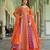orange silk embroidered sequin anarkali suit