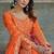 orange silk embroidered sequin anarkali suit