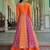 orange silk embroidered sequin anarkali suit