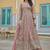 peach silk embroidered sequin anarkali suit
