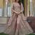 peach silk embroidered sequin anarkali suit