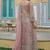 peach silk embroidered sequin anarkali suit