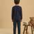 Boys cotton navy blue soccer bear printed nightsuit