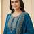 blue mirror-work cotton kurta set with embroidered dupatta