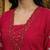 Red floral printed cotton kurta set with dupatta