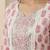 White pink block print cotton kurta set with lace dupatta