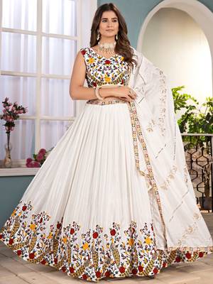 Fantastic Off-White Embroidered Net Wedding Wear Lehenga Choli 2