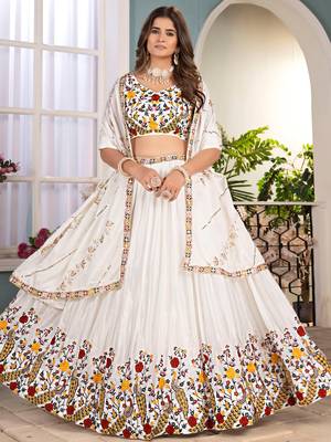 Fantastic Off-White Embroidered Net Wedding Wear Lehenga Choli 3