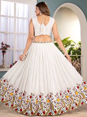 Fantastic Off-White Embroidered Net Wedding Wear Lehenga Choli 6
