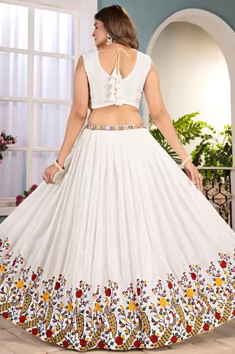 Fantastic Off-White Embroidered Net Wedding Wear Lehenga Choli