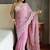 lavender shimmer silk saree with embroidered border
