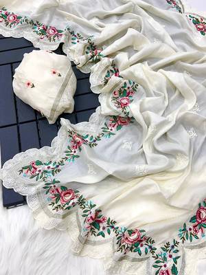 white tissue paithani silk saree with zari weave 1