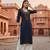 Navy embroidered rayon kurta set