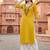 Yellow embroidered rayon kurta set