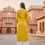 Yellow embroidered rayon kurta set