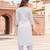 White embroidered rayon kurta set