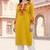 Yellow embroidered rayon kurta set
