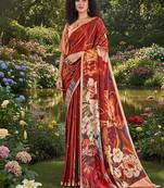 multicolor  printed saree with blouse