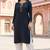 Navy embroidered rayon kurta set