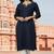 Navy embroidered rayon kurta set