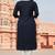 Navy embroidered rayon kurta set