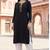 Black embroidered rayon kurta set