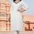 White embroidered rayon kurta set