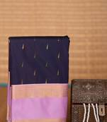 Navy blue and lavender semi silk saree