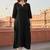 Black embroidered rayon kurta set