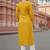 Yellow embroidered rayon kurta set