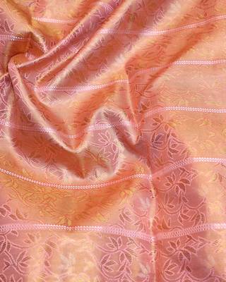Peach tissue pure zari silk saree 3