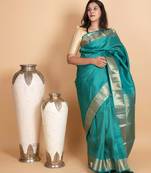 Peacock green kanjivaram pattu saree