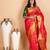 Vermillion red pure kanjivaram silk saree